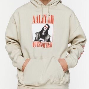 AALIYAH queen of R&B Cream Graphic Hoodie